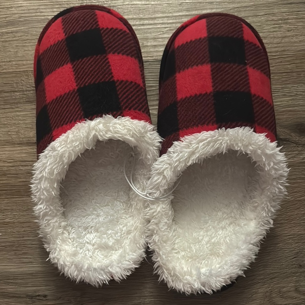 Adult Buffalo Plaid Slippers